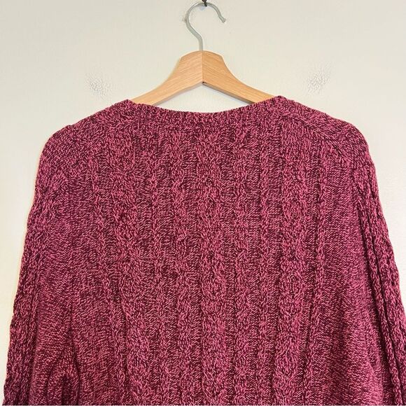 L.L. Bean Cotton Cable Knit Heather Crewneck Pullover Fisherman Sweater sz 2X - Picture 5 of 7
